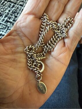 Ralph Lauren Sterling Silver toggle chain with pendant 35 grams Rare!